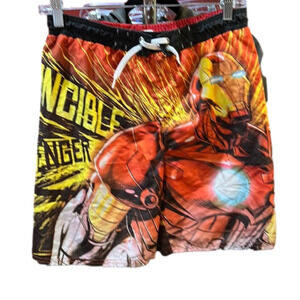 Swim Trunks Shorts Marvel Avengers Boys Sz L 10/12 fun bright reds